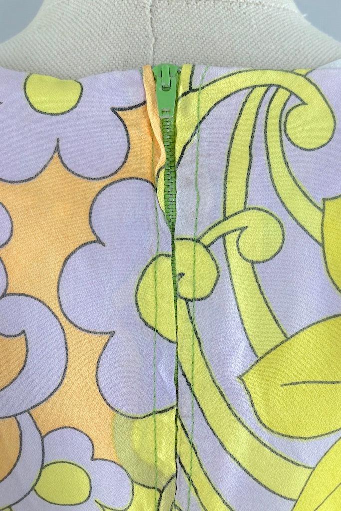 Vintage 60s Mod Yellow Paisley Blouse-ThisBlueBird