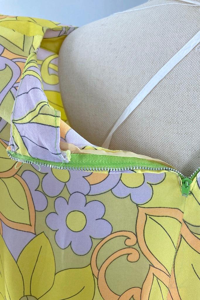Vintage 60s Mod Yellow Paisley Blouse-ThisBlueBird