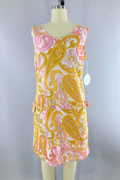 Vintage 60s Paisley Tennis Romper Dress-ThisBlueBird
