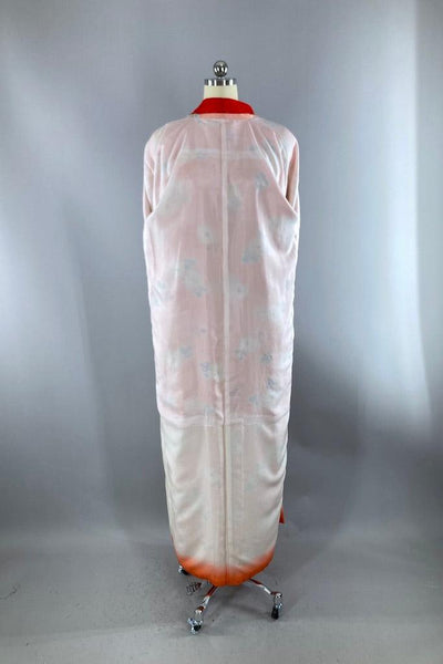 Vintage 60s Pink Daisy Silk Kimono-ThisBlueBird