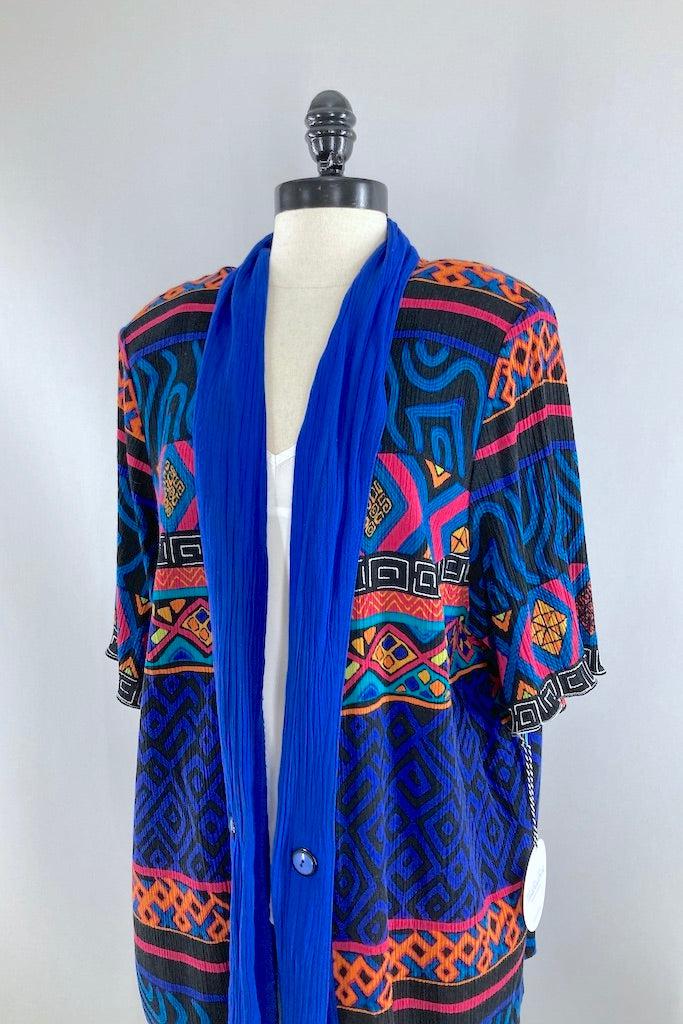 Vintage 80s Abstract Summer Cardigan-ThisBlueBird