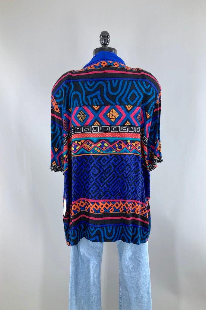 Vintage 80s Abstract Summer Cardigan-ThisBlueBird