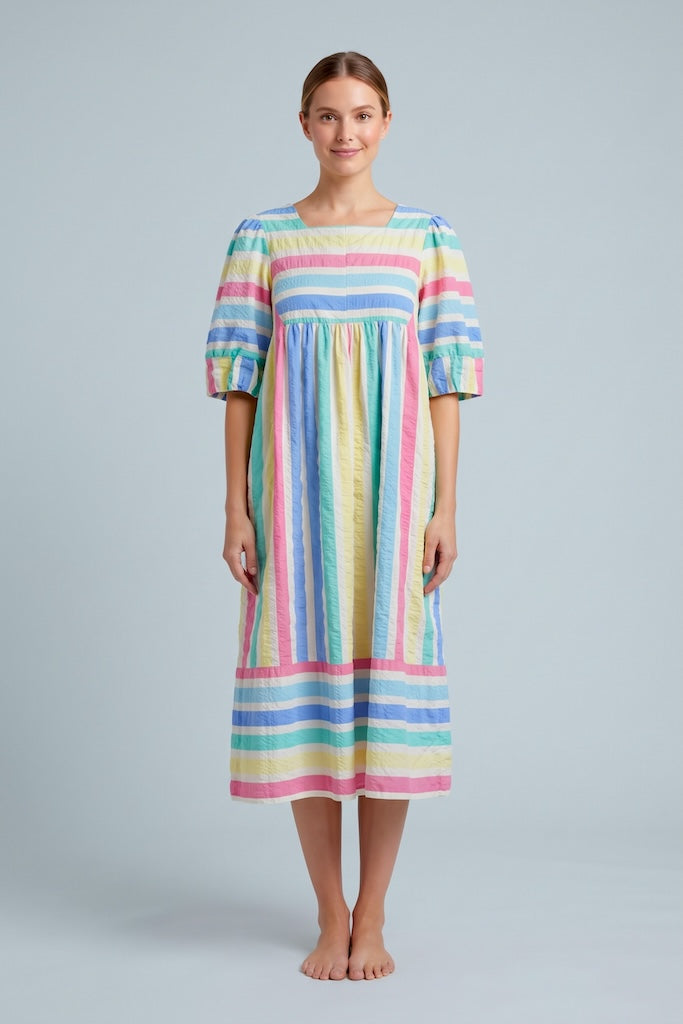Vintage 80s Pastel Rainbow Caftan-ThisBlueBird