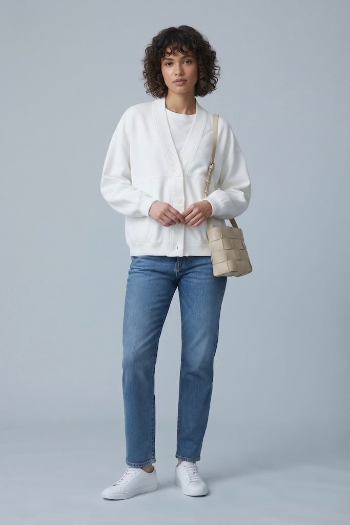 Vintage 80s White Cotton Jacket-ThisBlueBird