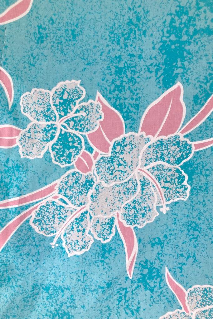 Vintage Aqua Hawaiian Print Tunic-ThisBlueBird
