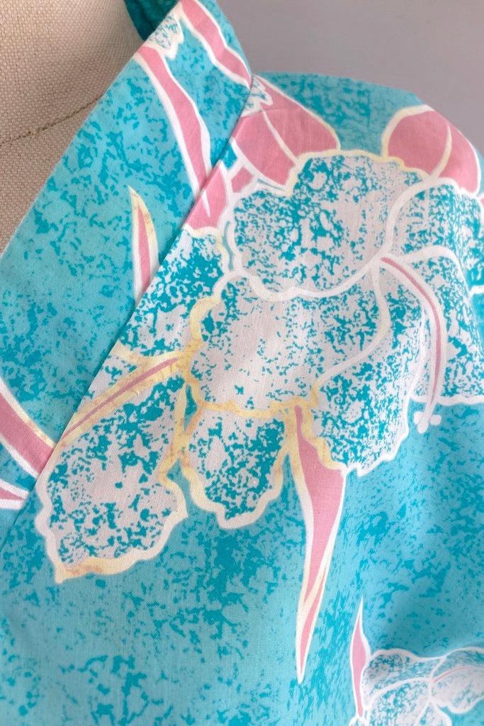 Vintage Aqua Hawaiian Print Tunic-ThisBlueBird