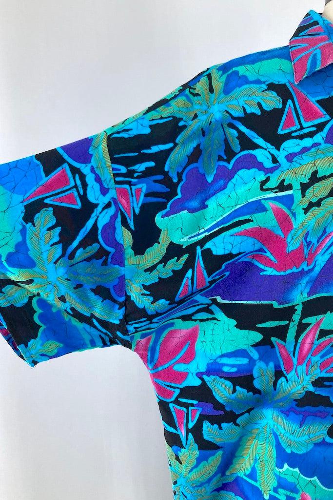 Vintage Batik Palm Print Shirt-ThisBlueBird