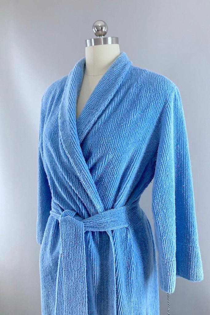 Vintage Blue Chenille Bathrobe-ThisBlueBird