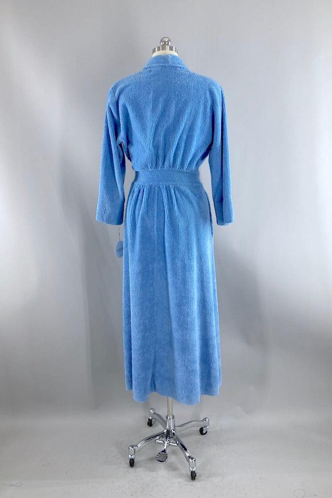 Vintage Blue Chenille Bathrobe-ThisBlueBird