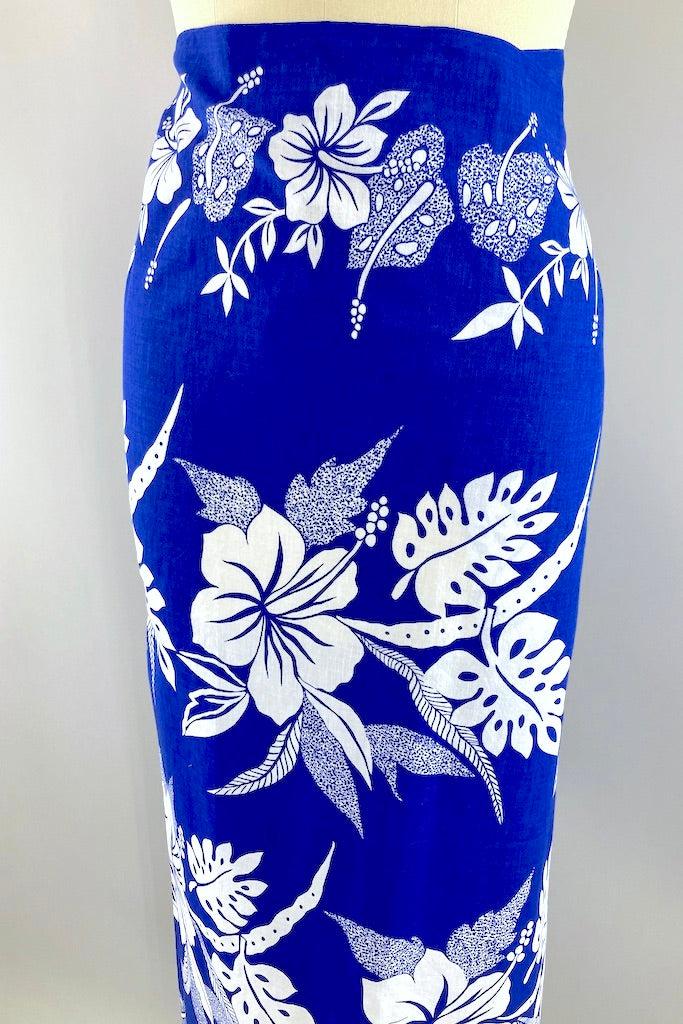 Vintage Blue Hawaiian Wrap Skirt-ThisBlueBird
