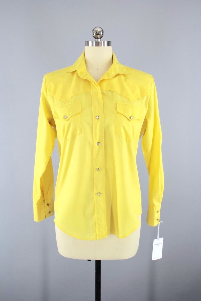 Vintage Cos Cob Yellow Western Shirt-ThisBlueBird