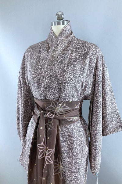 Vintage Dusty Lavender Batik Kimono-ThisBlueBird