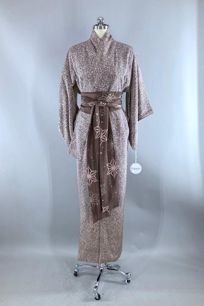 Vintage Dusty Lavender Batik Kimono-ThisBlueBird