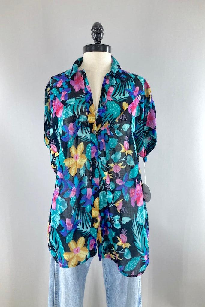 Vintage Gitano Floral Print Shirt-ThisBlueBird