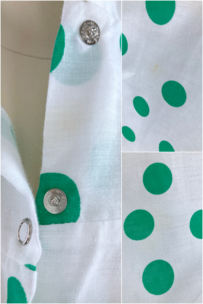 Vintage Green Polka Dot Lounge Dress-ThisBlueBird