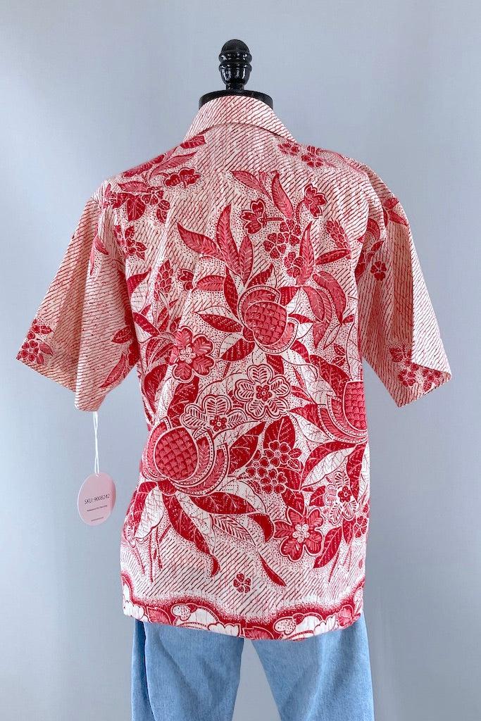 Vintage Ja-Na Red Hawaiian Shirt-ThisBlueBird