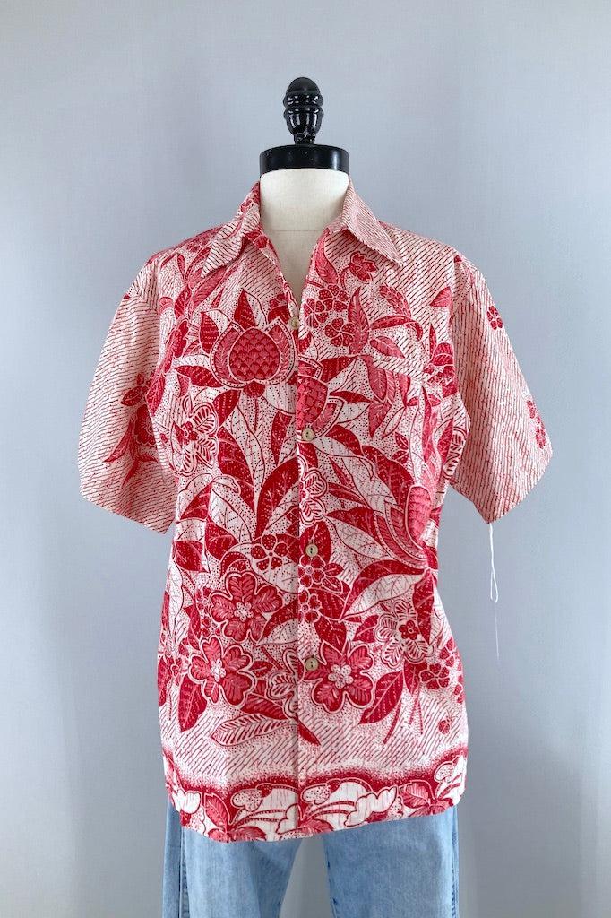 Vintage Ja-Na Red Hawaiian Shirt-ThisBlueBird