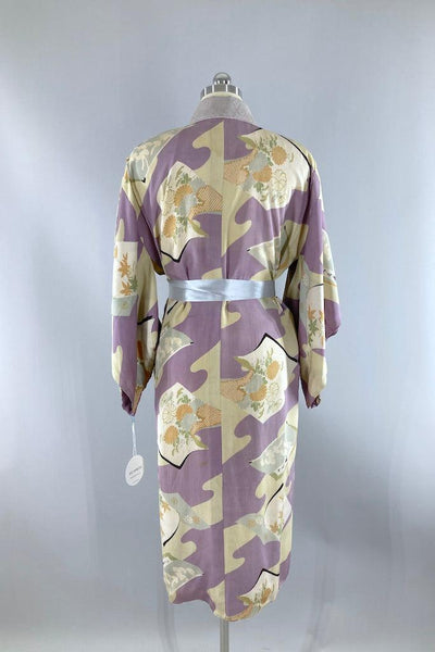 Vintage Lavender Book Print Juban Kimono-ThisBlueBird