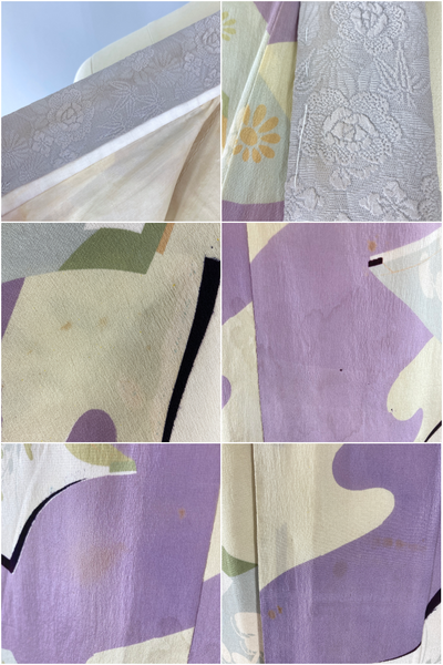 Vintage Lavender Book Print Juban Kimono-ThisBlueBird