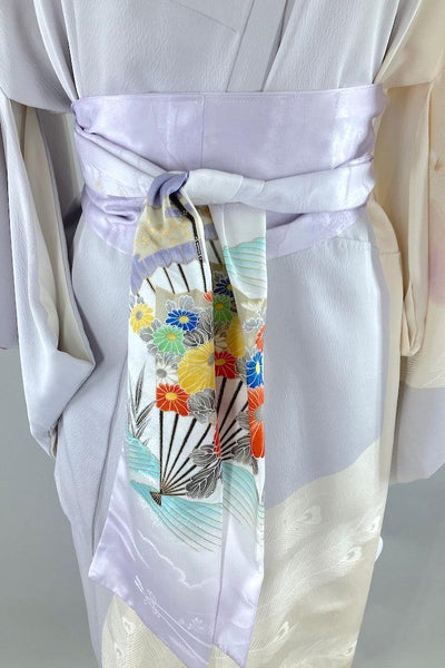 Vintage Lavender Peacock Kimono-ThisBlueBird