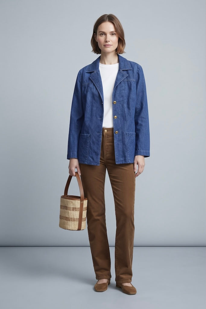 Vintage Liberty Bell Denim Blazer Jean Jacket-ThisBlueBird