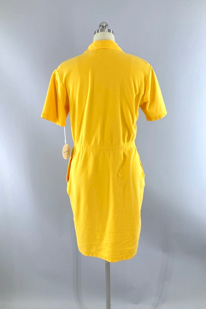 Vintage Liz Claiborne Yellow Knit Dress-ThisBlueBird