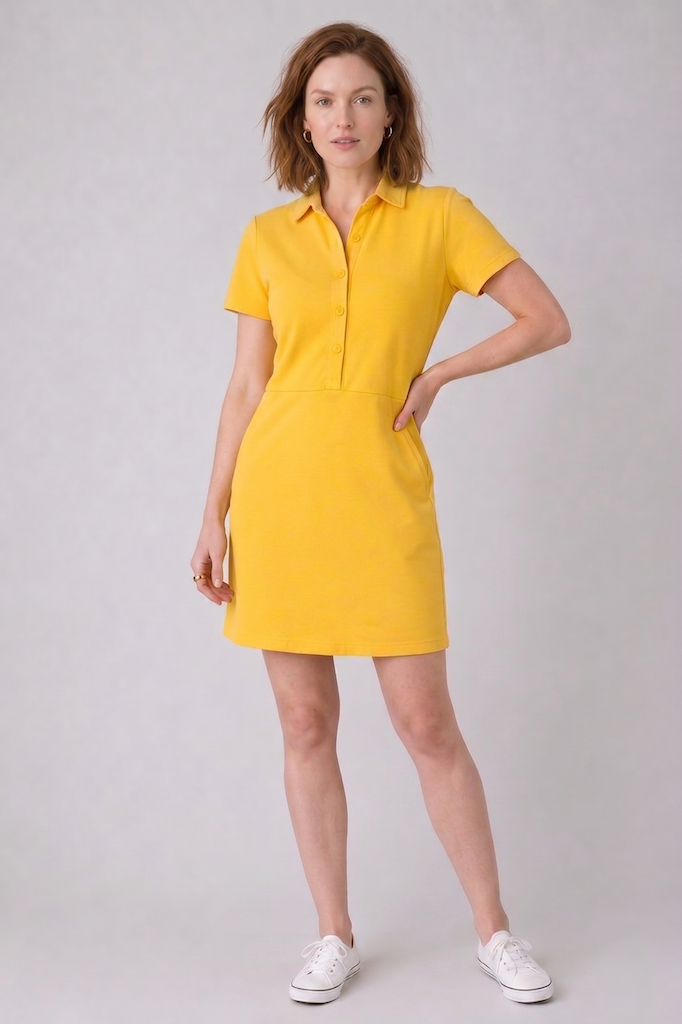 Vintage Liz Claiborne Yellow Knit Dress-ThisBlueBird