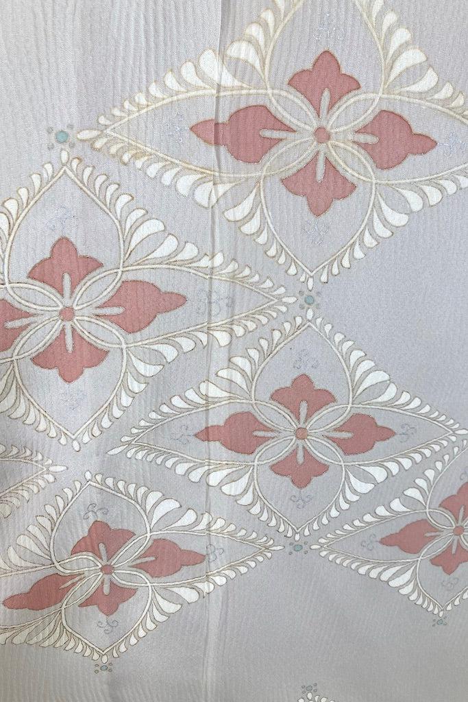 Vintage Pale Grey &amp; Pink Art Deco Kimono-ThisBlueBird