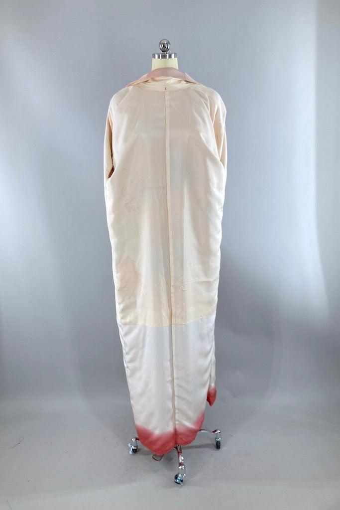 Vintage Pink &amp; Grey Ombre Silk Kimono-ThisBlueBird