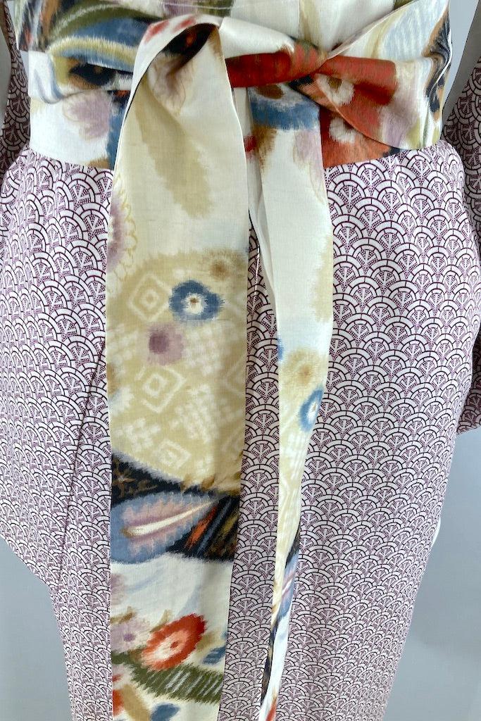 Vintage Purple Seigaiha Silk Kimono-ThisBlueBird