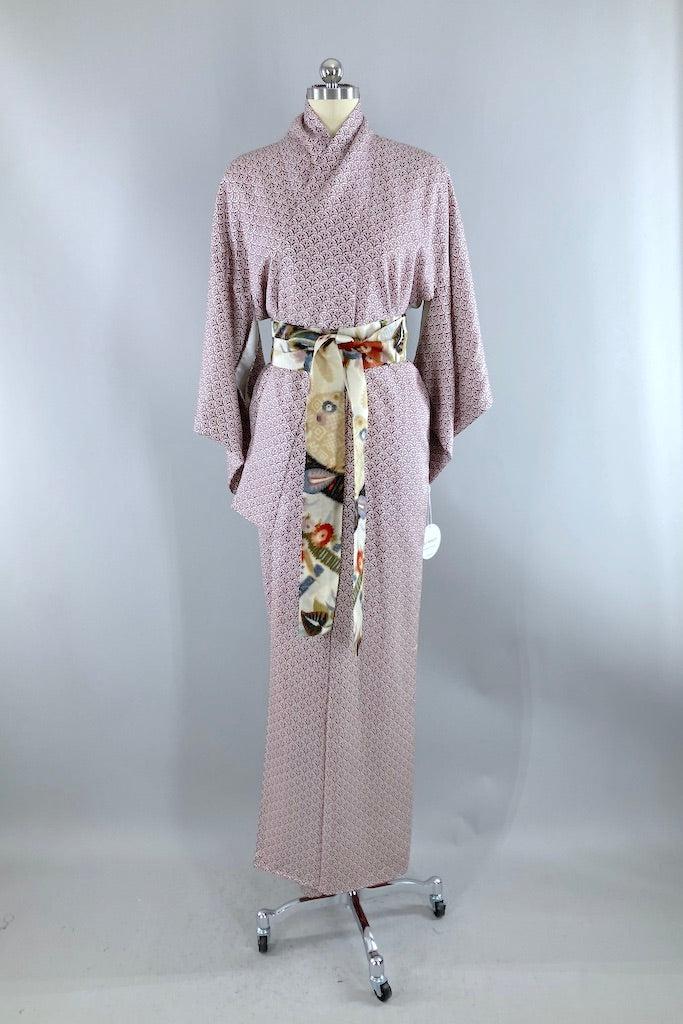 Vintage Purple Seigaiha Silk Kimono-ThisBlueBird