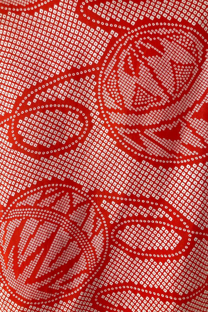 Vintage Red Shibori Print Rayon Juban Kimono-ThisBlueBird