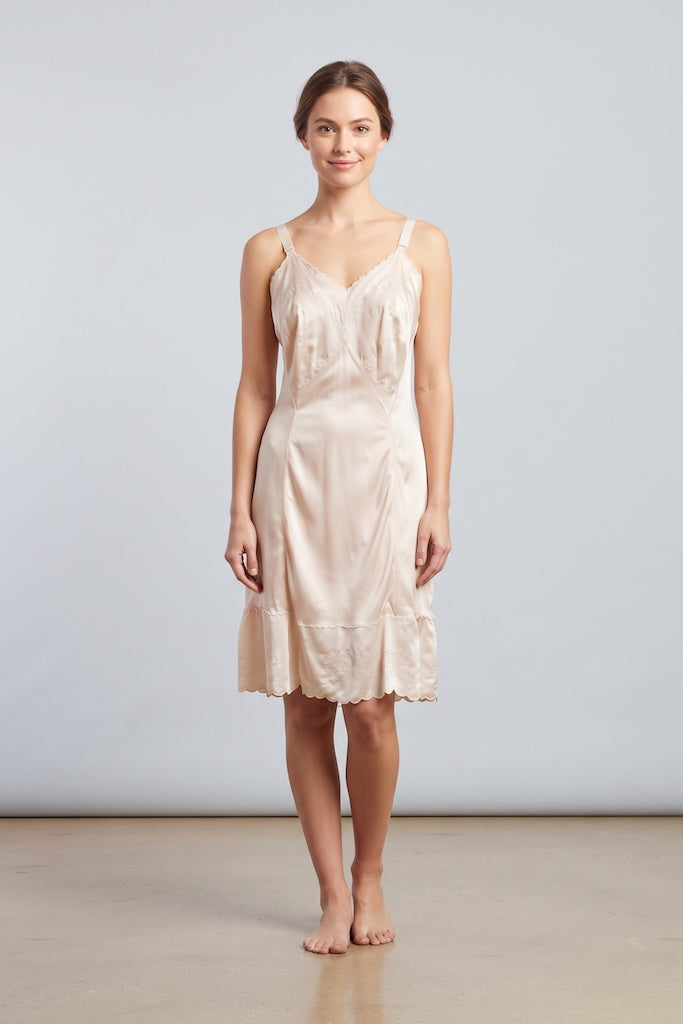 Vintage Silky Pale Pink Full Slip-ThisBlueBird