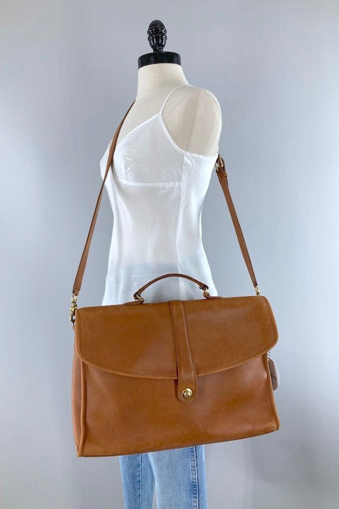 Vintage Coach #G8C-5265 popular Messenger Crossbody Briefcase Tan Brown Leather Bag