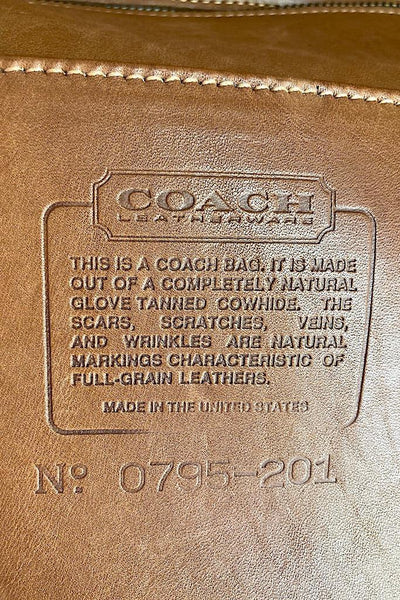 Vintage Tan Leather Coach Messenger Bag-ThisBlueBird