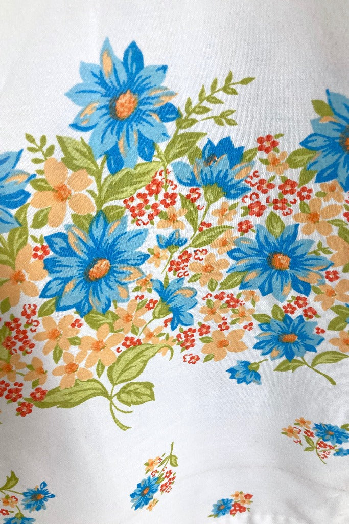Vintage White Floral Print Duster Robe-ThisBlueBird