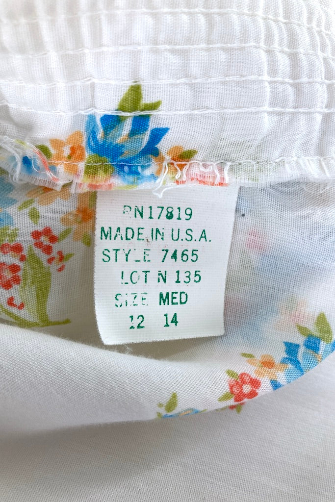 Vintage White Floral Print Duster Robe-ThisBlueBird