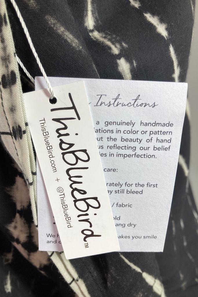 Bali Shibori - Black Kimono Duster-ThisBlueBird