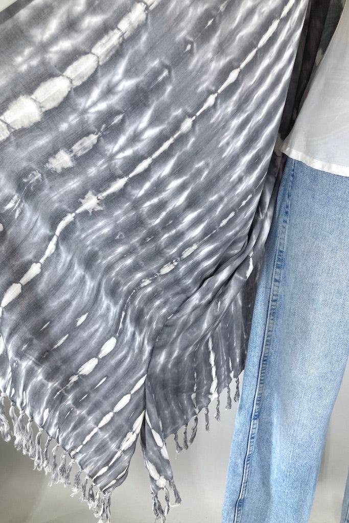 Bali Shibori - Grey Kimono Duster-ThisBlueBird