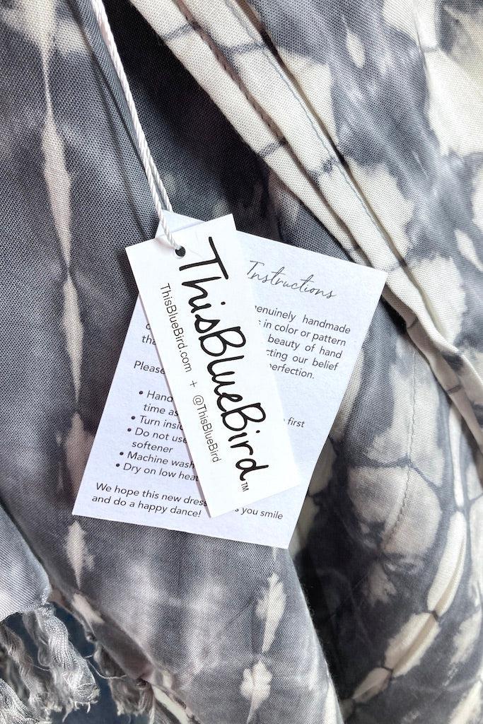 Bali Shibori - Grey Kimono Duster-ThisBlueBird