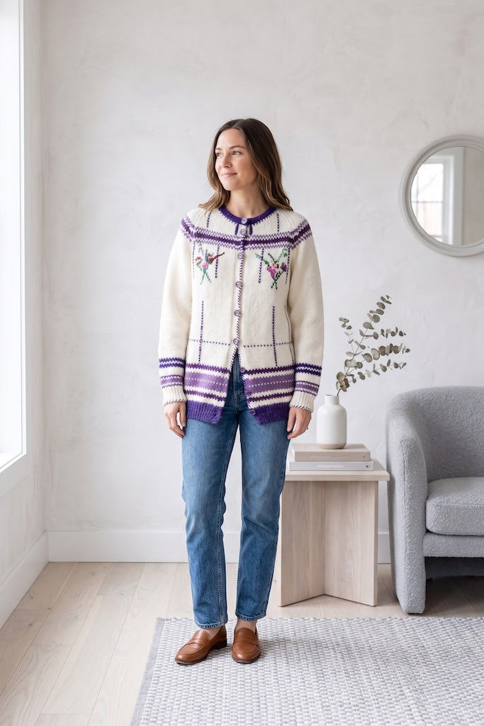 Vintage Hand Knitted Spring Cardigan