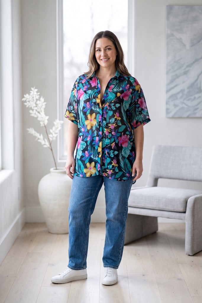 Vintage Gitano Floral Print Shirt