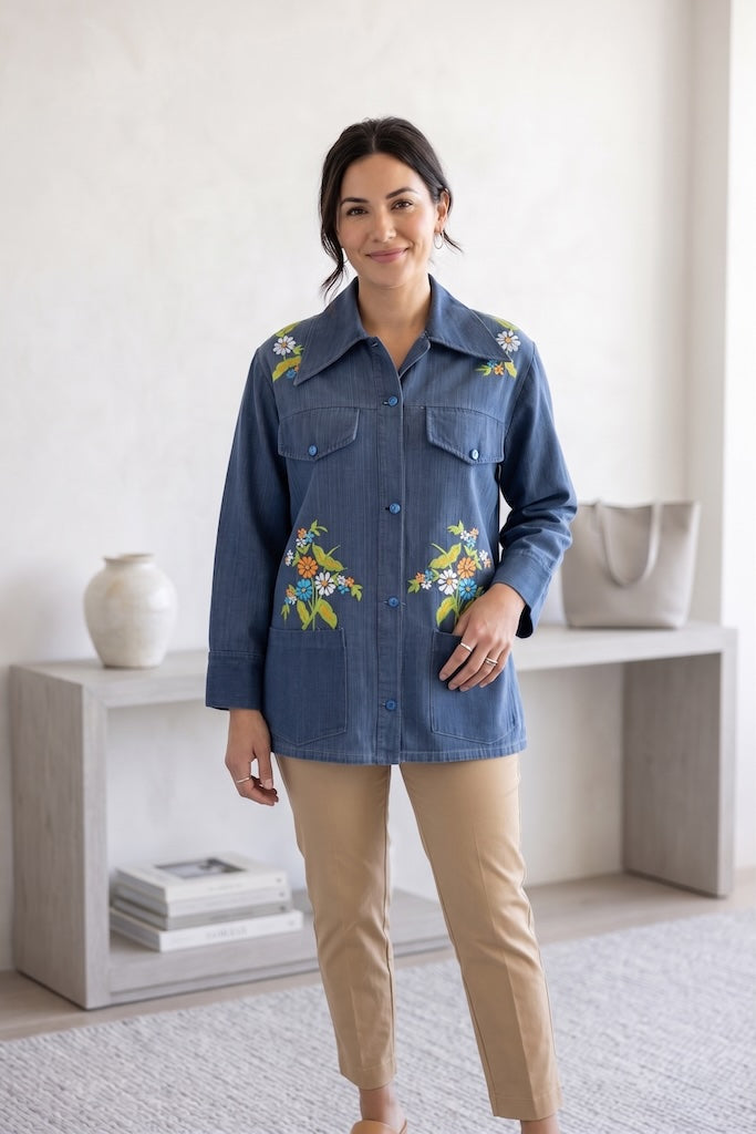 Vintage Embroidered Denim Shirt