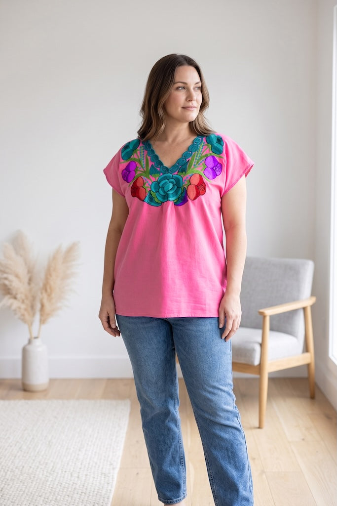 Vintage Embroidered Cotton Tunic