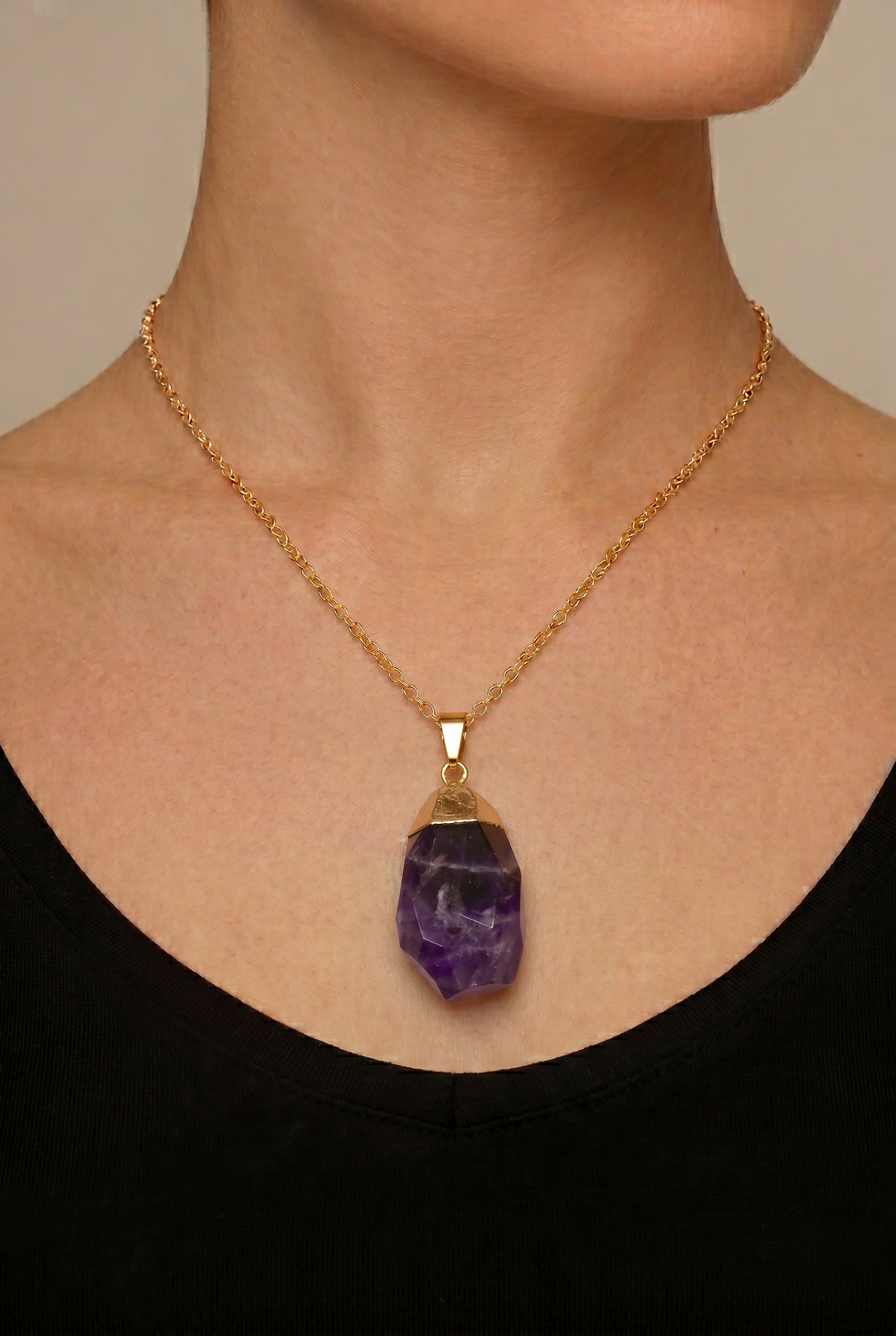 Faceted Gemstone Necklace-ThisBlueBird
