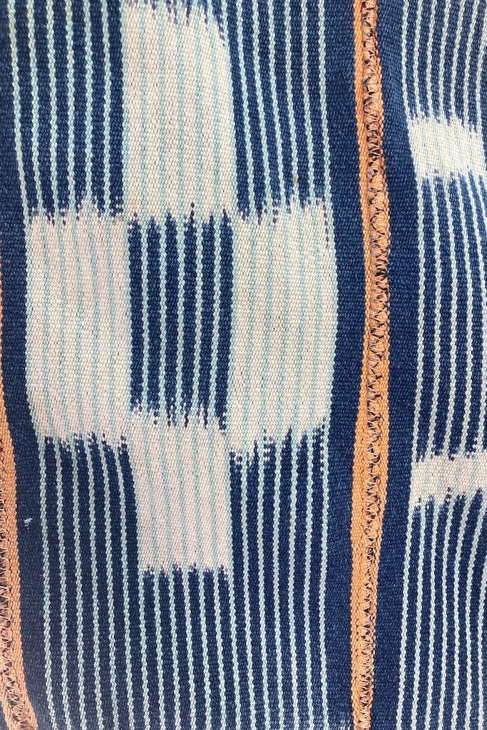 Indigo Baoule Cotton Cardigan - Blue Orange Stripe-ThisBlueBird