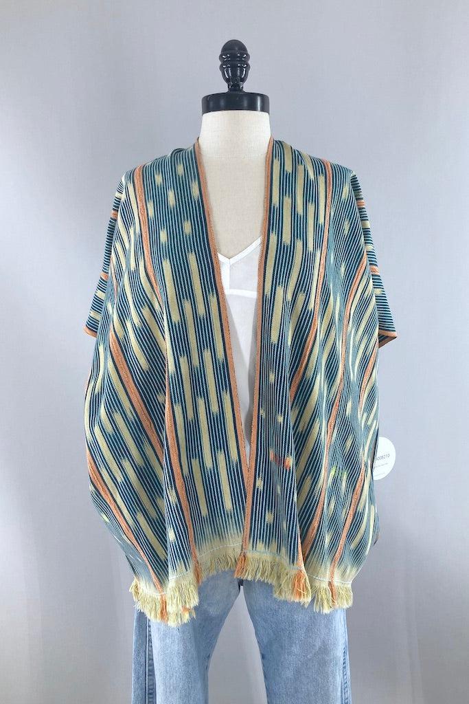 Indigo Baoule Cotton Cardigan - Blue & Yellow-ThisBlueBird