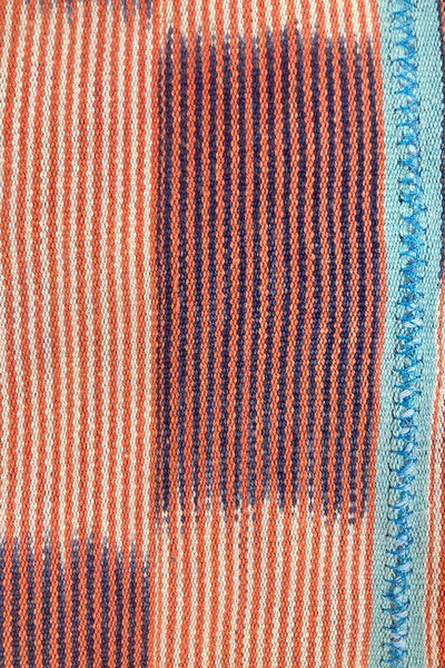 Indigo Baoule Cotton Cardigan - Orange & Sky Blue-ThisBlueBird