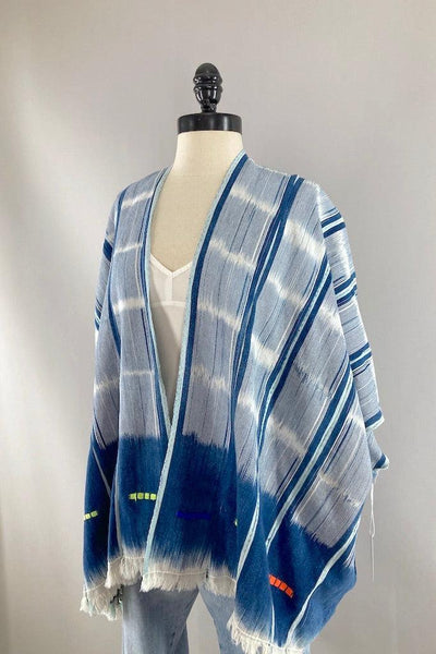 Ivory Coast Blue & White Indigo Cotton Cardigan-ThisBlueBird