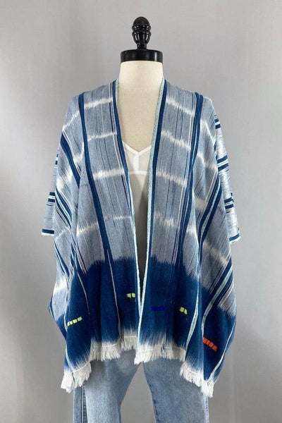 Ivory Coast Blue & White Indigo Cotton Cardigan-ThisBlueBird